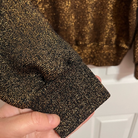 Vintage Golden Glitter Sweater with beaded ornaments - Picture 4 of 5